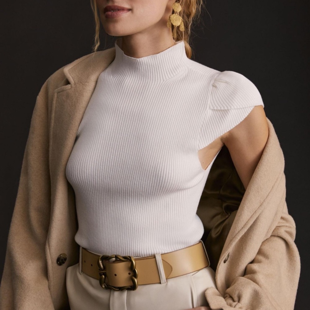 Anthropologie Mock Neck Sweater Tee